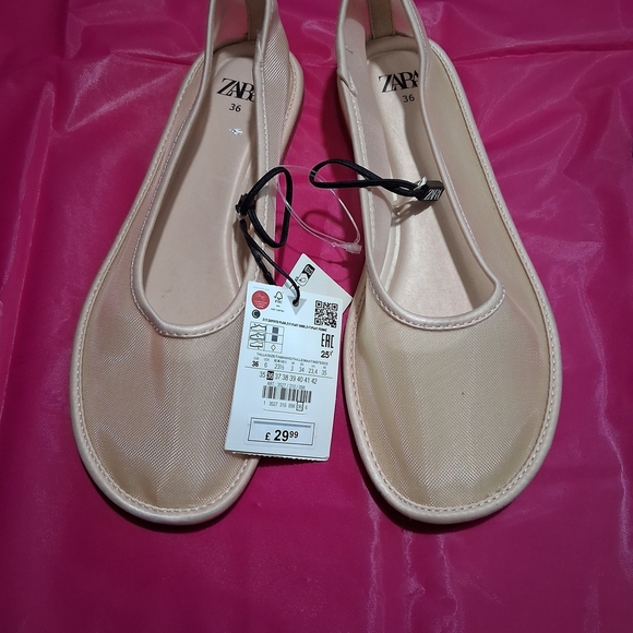 Zara Cream Ballet Flats for Women - Picture 2 of 6